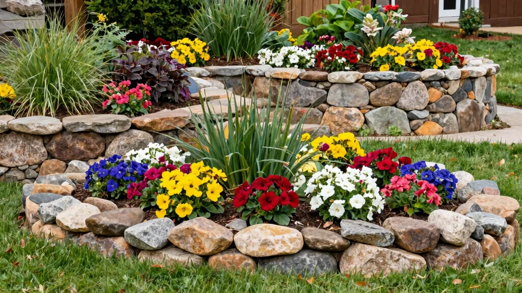 9 Stone Flower Beds for the Front of Your House That Look Timelessly Elegant